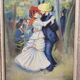 Painting La Danse à Bougival painting on wood reproduction