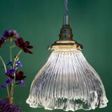 Vintage Holophane Glass Pendant Lampshade (HU1)