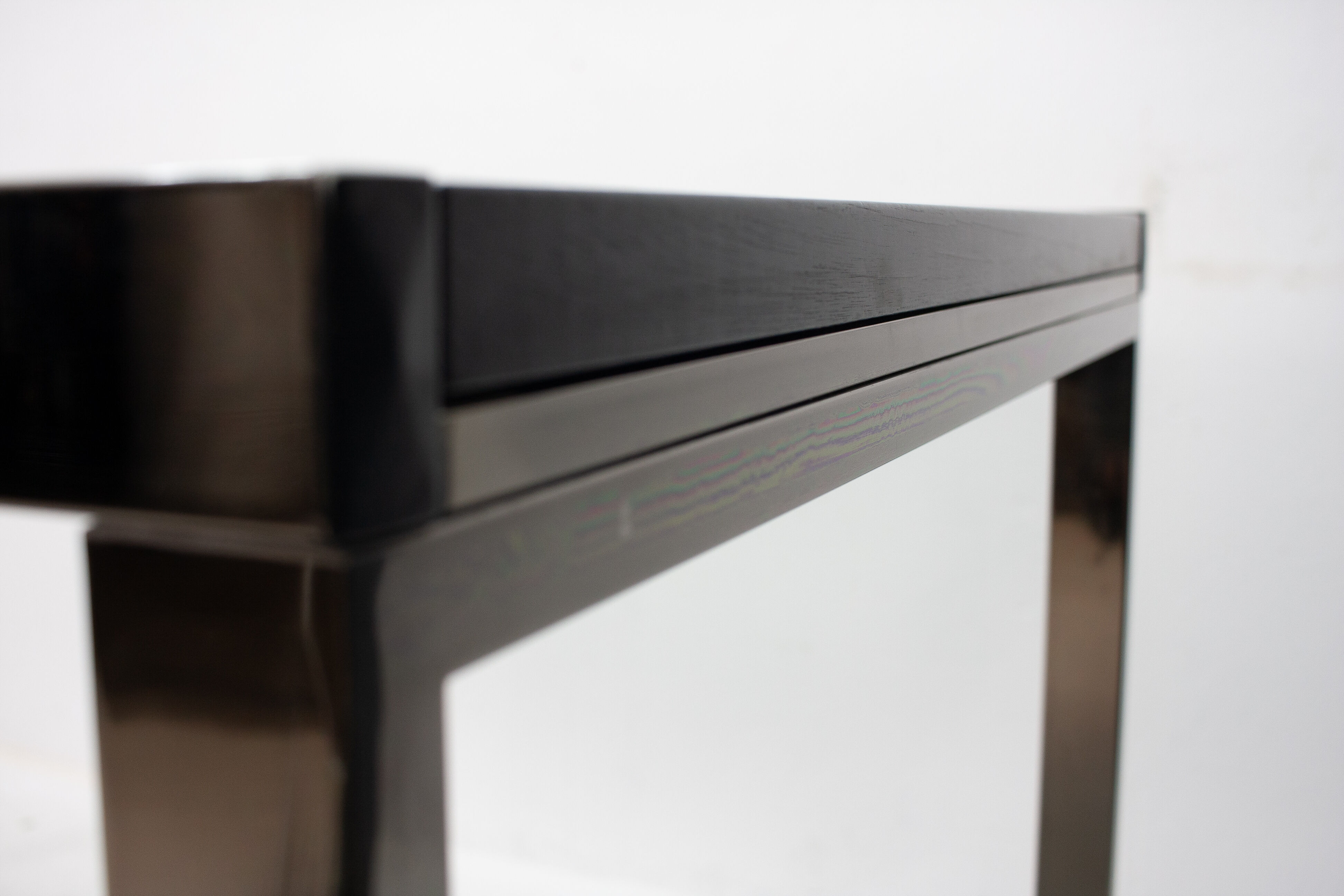 Milo Baughman extendable smoked glass dining table