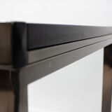 Table à manger en verre fumé extensible par Milo Baughman
