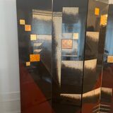 Lacquer screen year 70 geometric art-Deco patterns