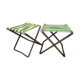 Lot vintage metal foldable stools