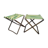 Lot tabourets métal vintage pliable