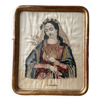 Religious embroidery XIXth