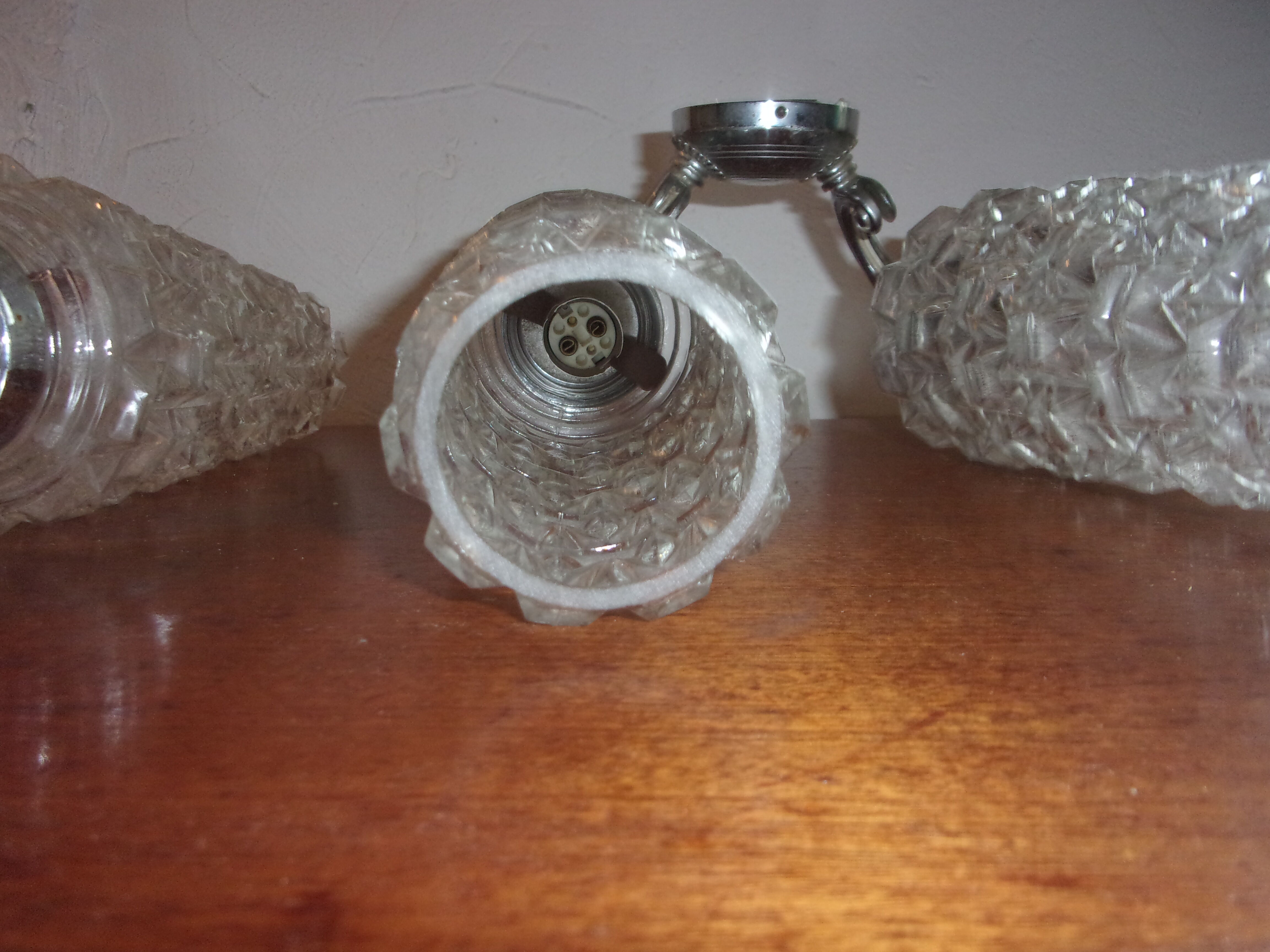 Set of 2 double wall sconces, 1960s