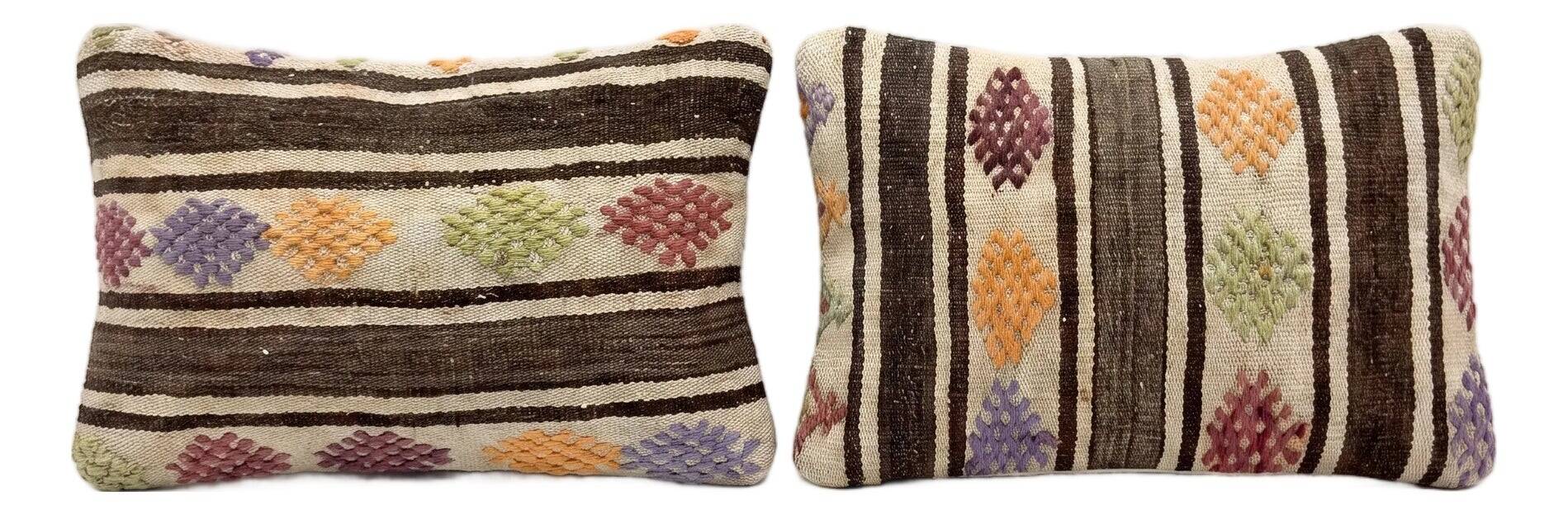 Set of 2 vintage kilim cushion covers 41x61 cm
