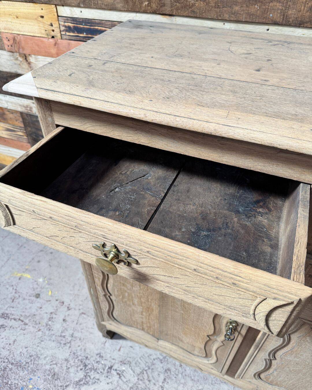 Solid oak buffet - sandblasted - late 18th century