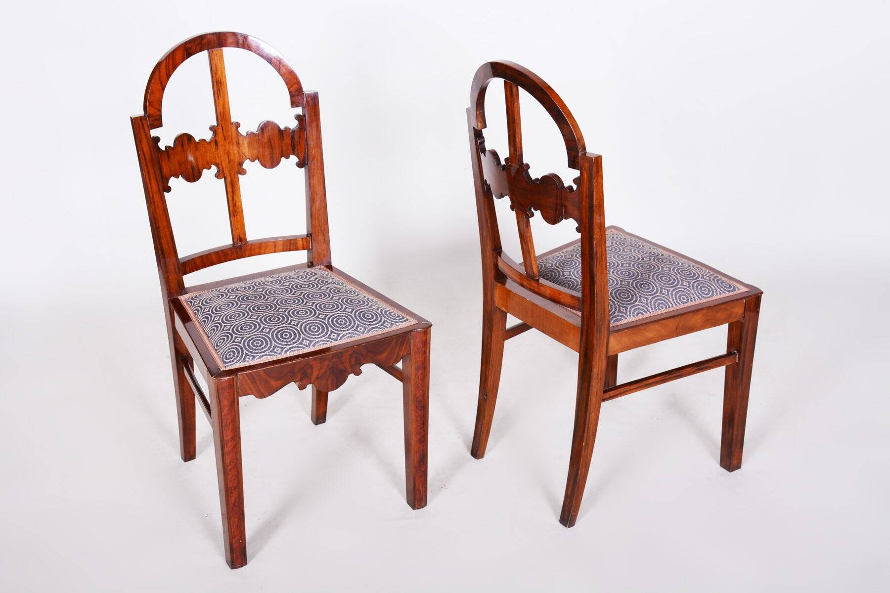 Art Deco Dinig Set in Caucasian Walnut, 1920s, Set of 7