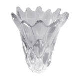 Ancien vase verre moulé transparent forme bulles décoration vintage