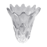 Ancien vase verre moulé transparent forme bulles décoration vintage