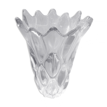 Old transparent molded glass vase bubble shape vintage decoration