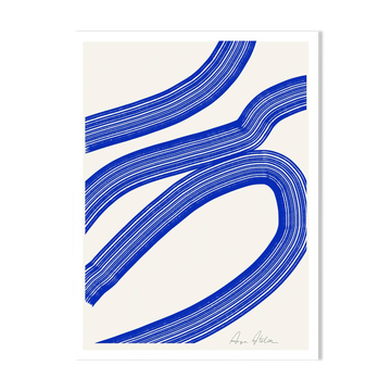 Abstract blue lines giclee print