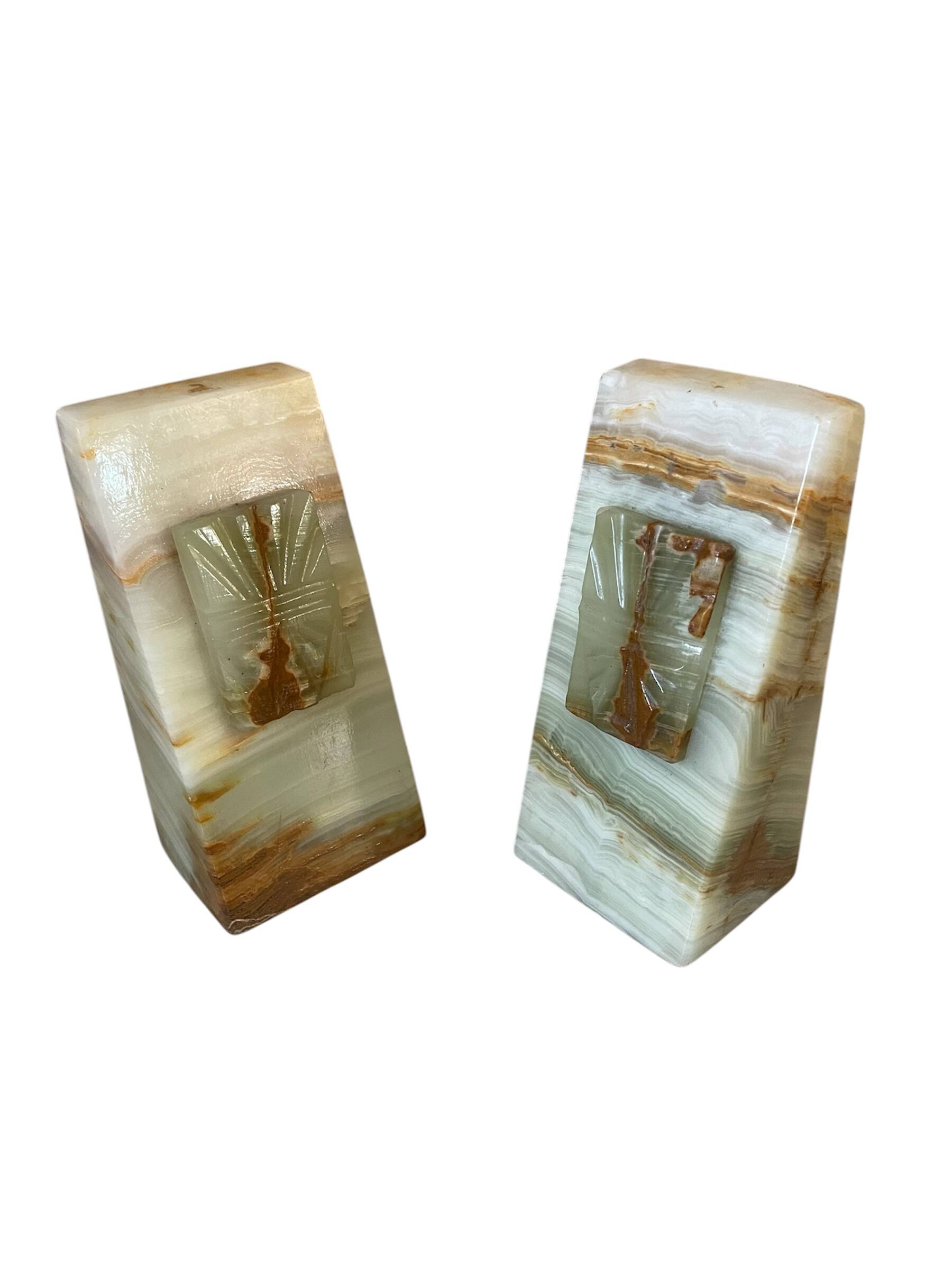 pair of Art Deco onyx bookends