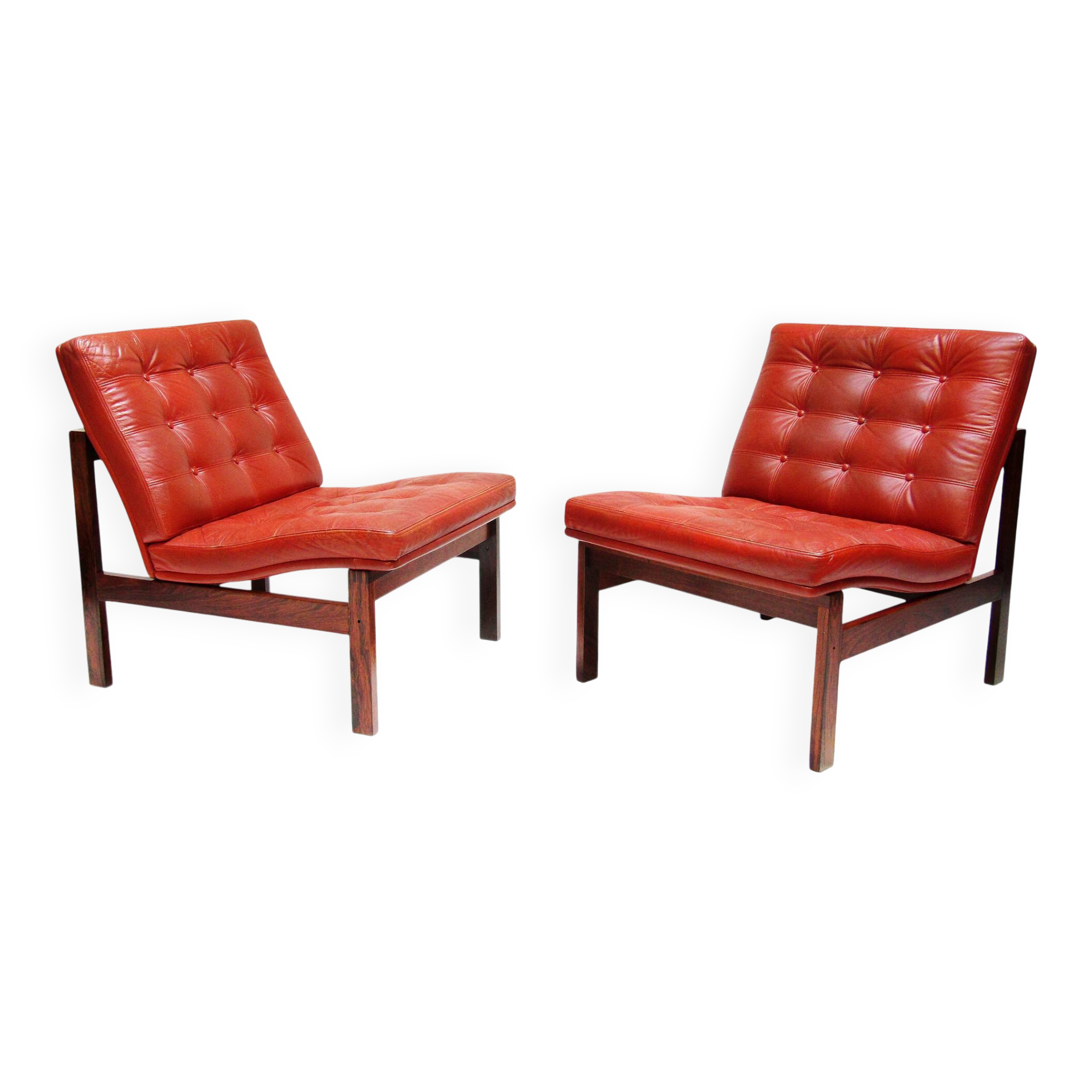 Two Danish Rosewood Lounge Chairs by Ole Knudsen For France & Son