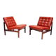 Two Danish Rosewood Lounge Chairs by Ole Knudsen For France & Son