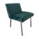 Chaise vintage en velours vert et pieds chromés