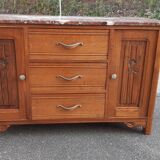 Art Deco chest of drawers marble and oak