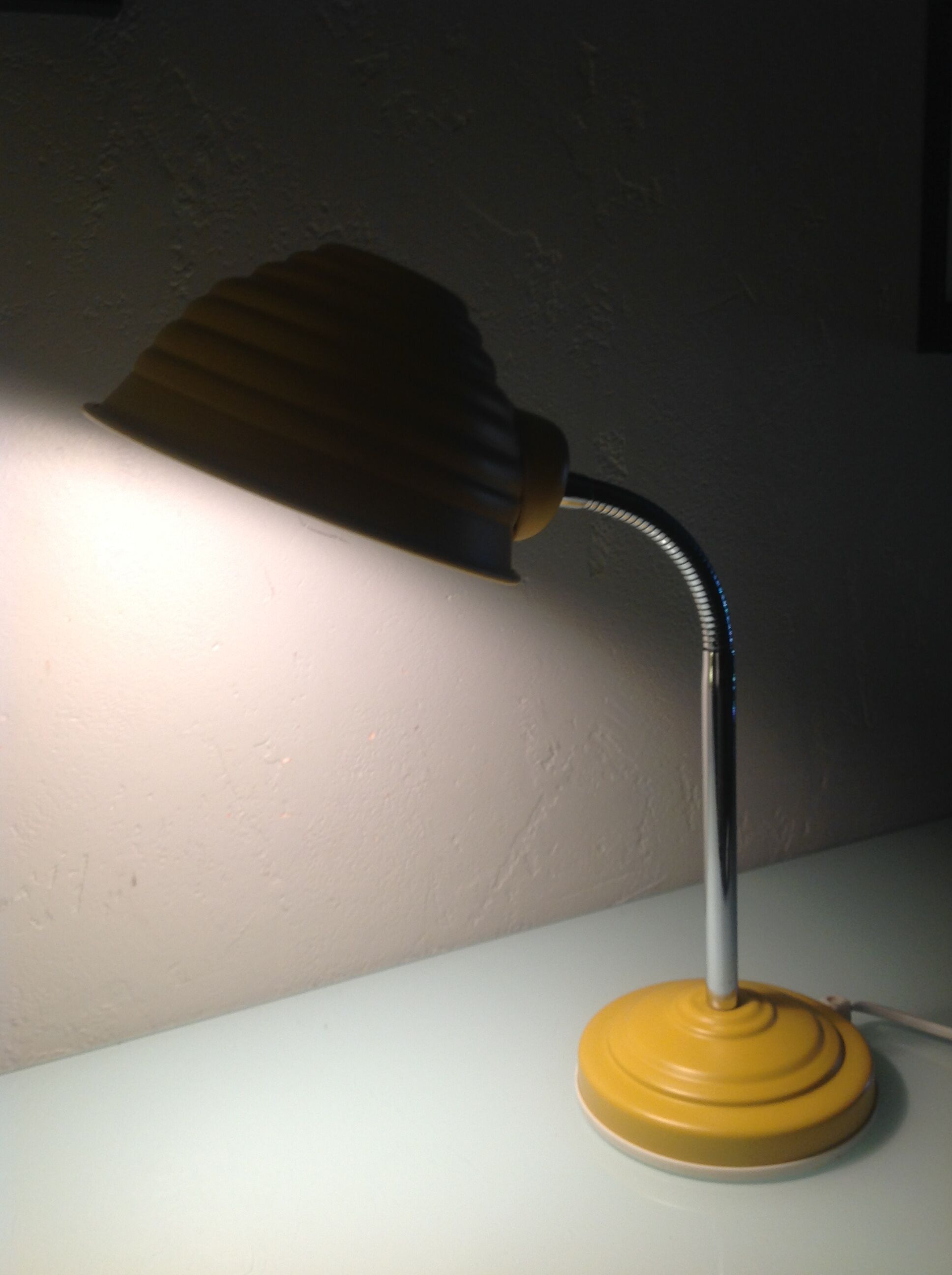 Yellow vintage metal desk lamp 70s
