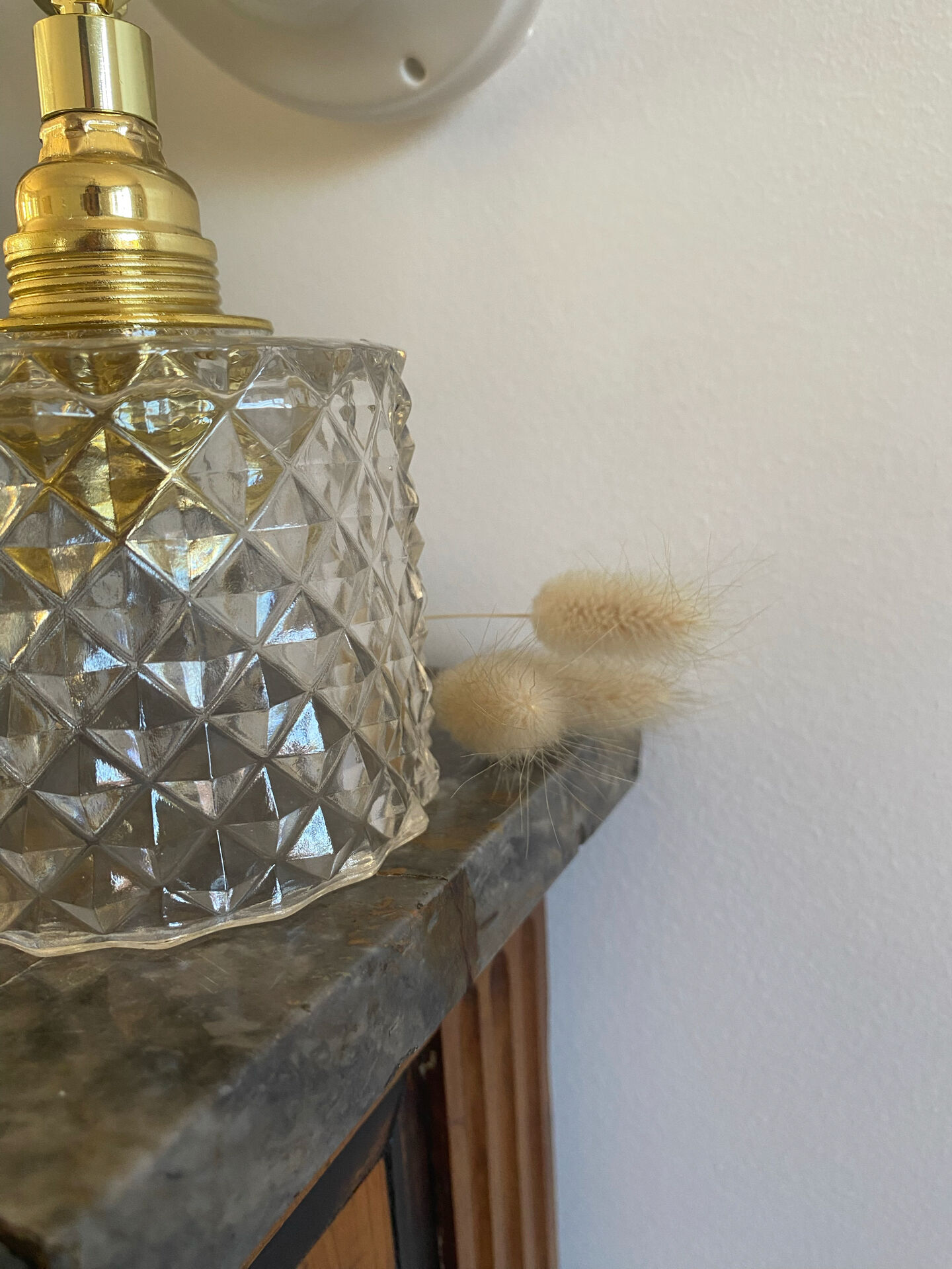 Pair of vintage glass globe wall sconces