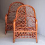 Wicker armchairs by Gervasoni, Italy, 1970s, set of 2.