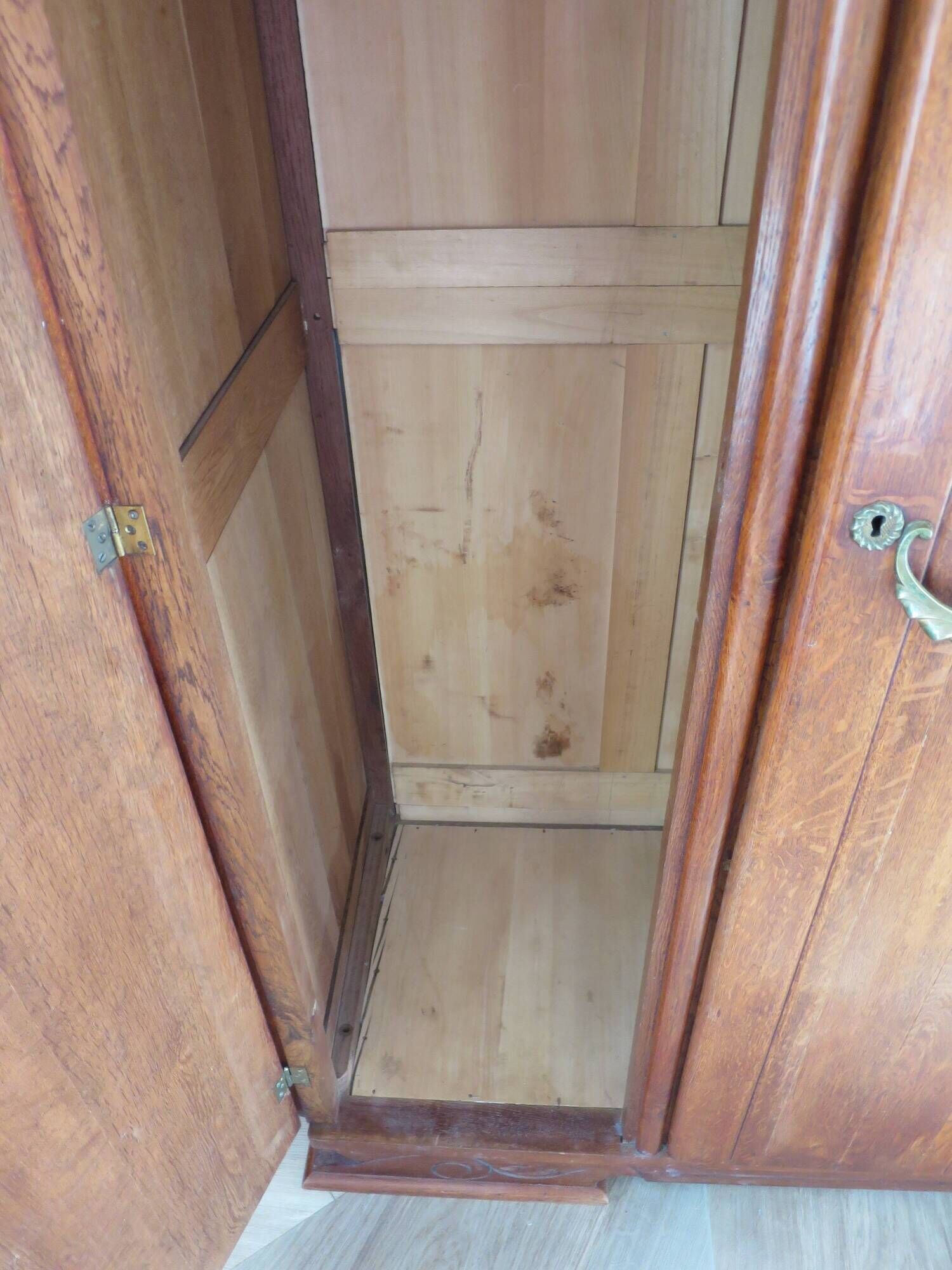 English asymmetrical chest of drawers - Art Deco - Mirror - 2 doors - 5 drawers - Mesh blond oak