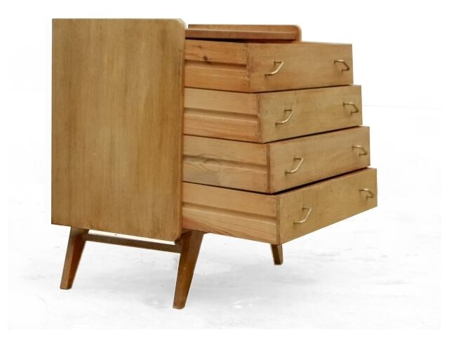 Vintage dresser 1950 solid wood compass feet