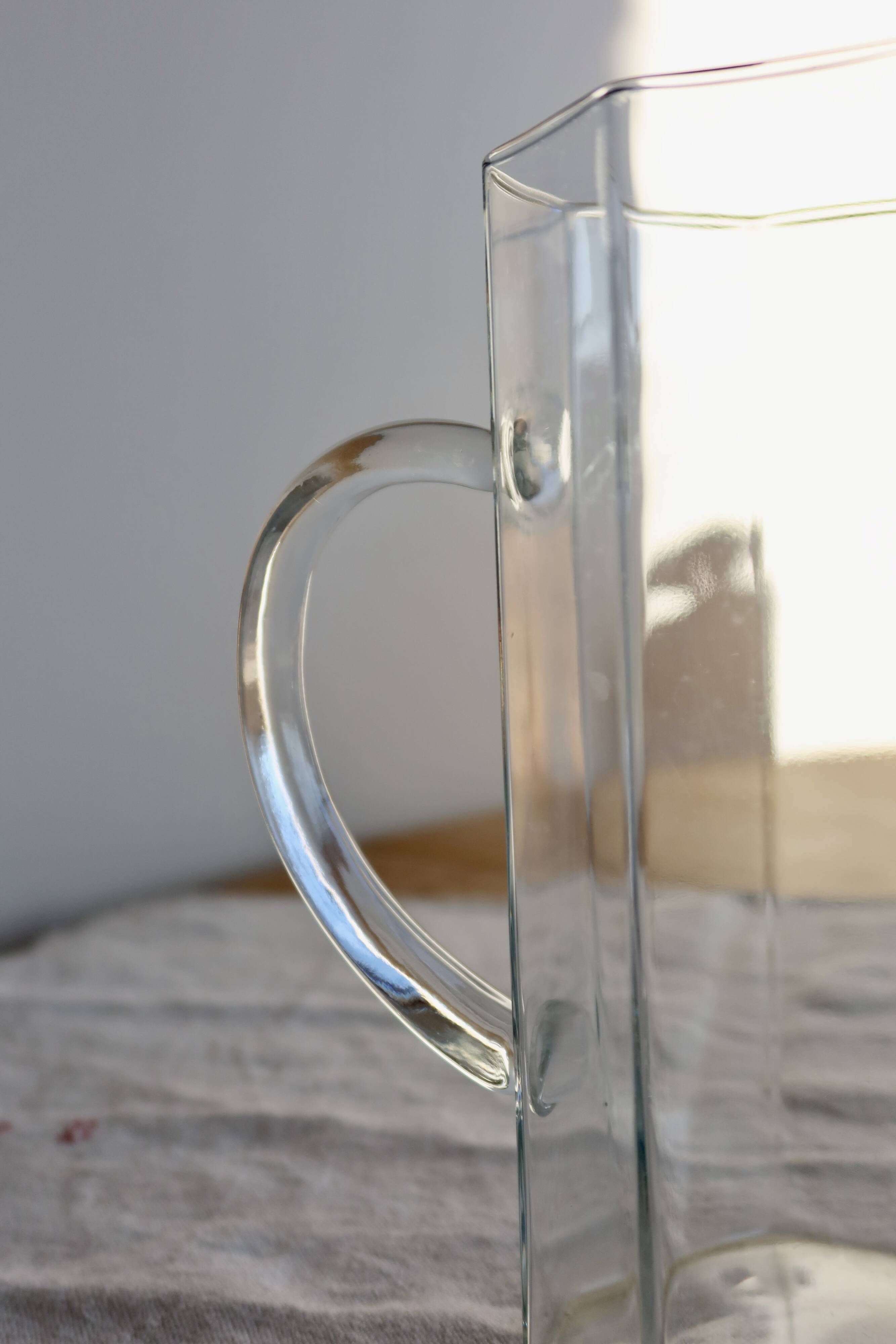 Vintage octagonal clear glass pitcher