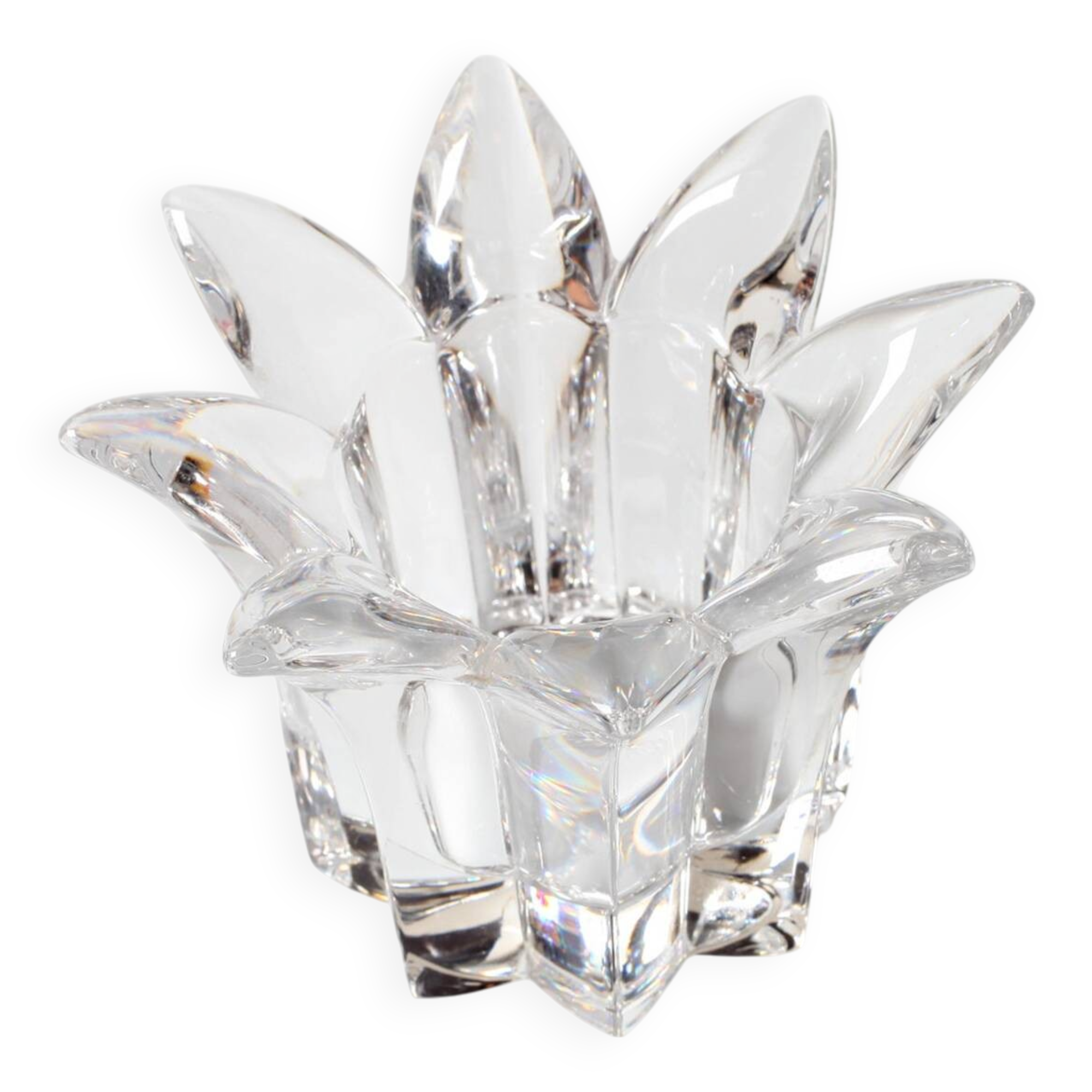 Vintage Royal Crystal Rock Laurus Votive Candle Holder / Italy / 1990s