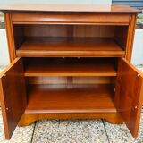 Small sideboard, TV unit, hifi in solid wood, walnut, Louis Philippe style