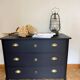 Commode classique noir mat et laiton