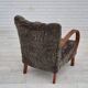 1950s, Danish design, reupholstered armchair, genuine sheepskin "Wellington".