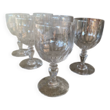 Set of 6 large Baccarat crystal wine glasses, balloon model
