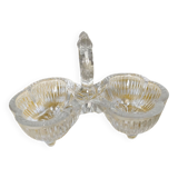 Salière double verre moulé transparent