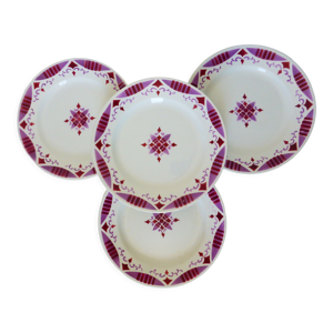 4 assiettes plates en terre de