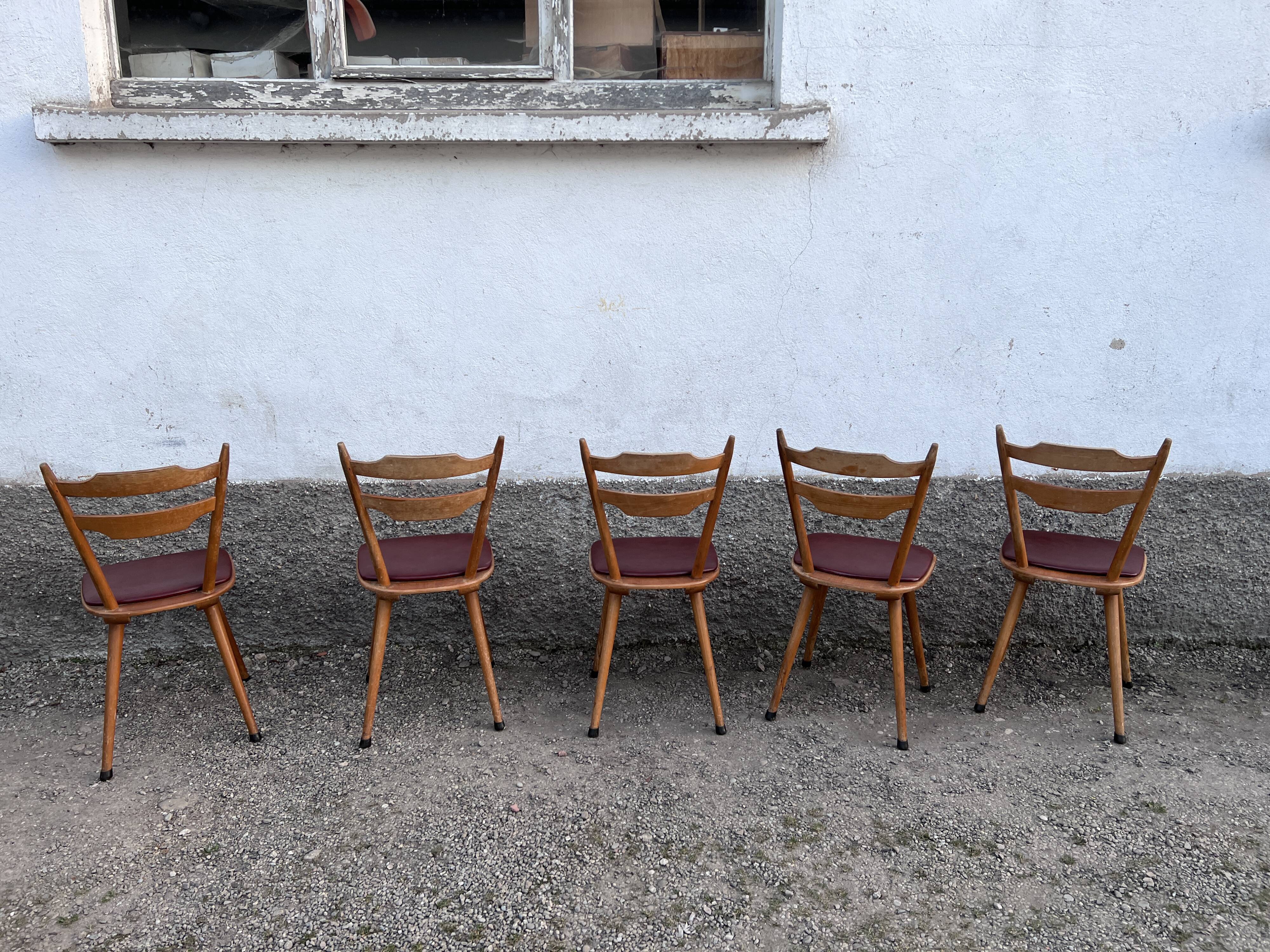 Bistro chair vintage Scandinavian brasserie colorful galette - 1950 1960