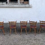 Bistro chair vintage Scandinavian brasserie colorful galette - 1950 1960