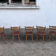Bistro chair vintage Scandinavian brasserie colorful galette - 1950 1960