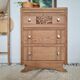 Art Deco chest of drawers curved legs raw wood