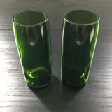 Paire de soliflores vert bouteille