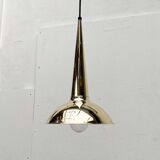 Danish mid-century brass cone pendant lamps, 1950s, set of 2.