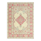 1970s Vintage Turkish Oushak Handmade Wool Cotton Cream Area Rug 150x205