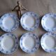 Set 6 assiettes creuses Dux bleues Boch 1960