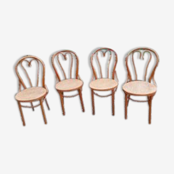 4 chaises bistrot cannées