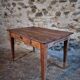 French antique table with drawer – Around 1920 – Pine top and legs.
