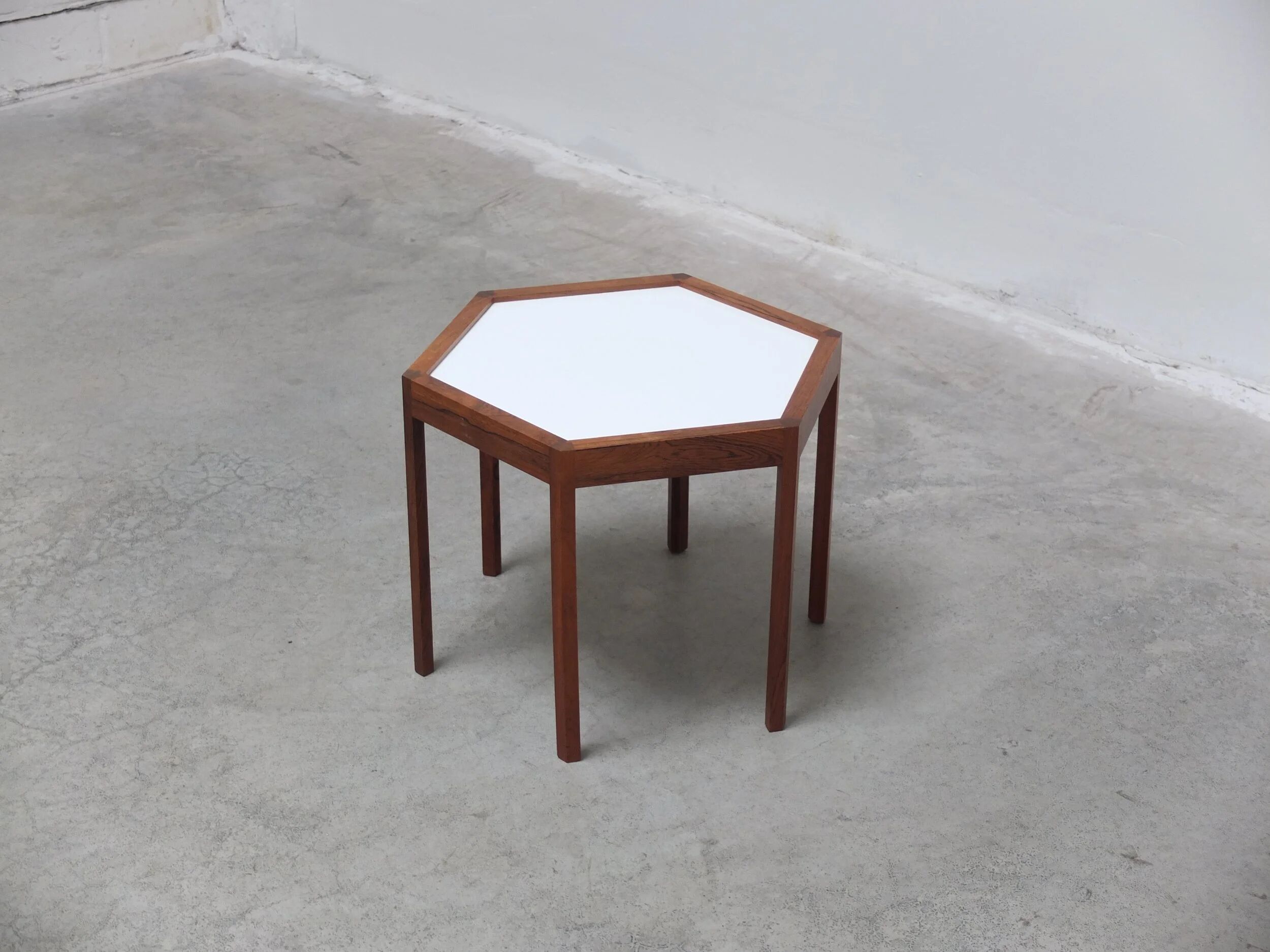 Rosewood 'Hexagon' side table by Hans Christian Andersen, 1960s