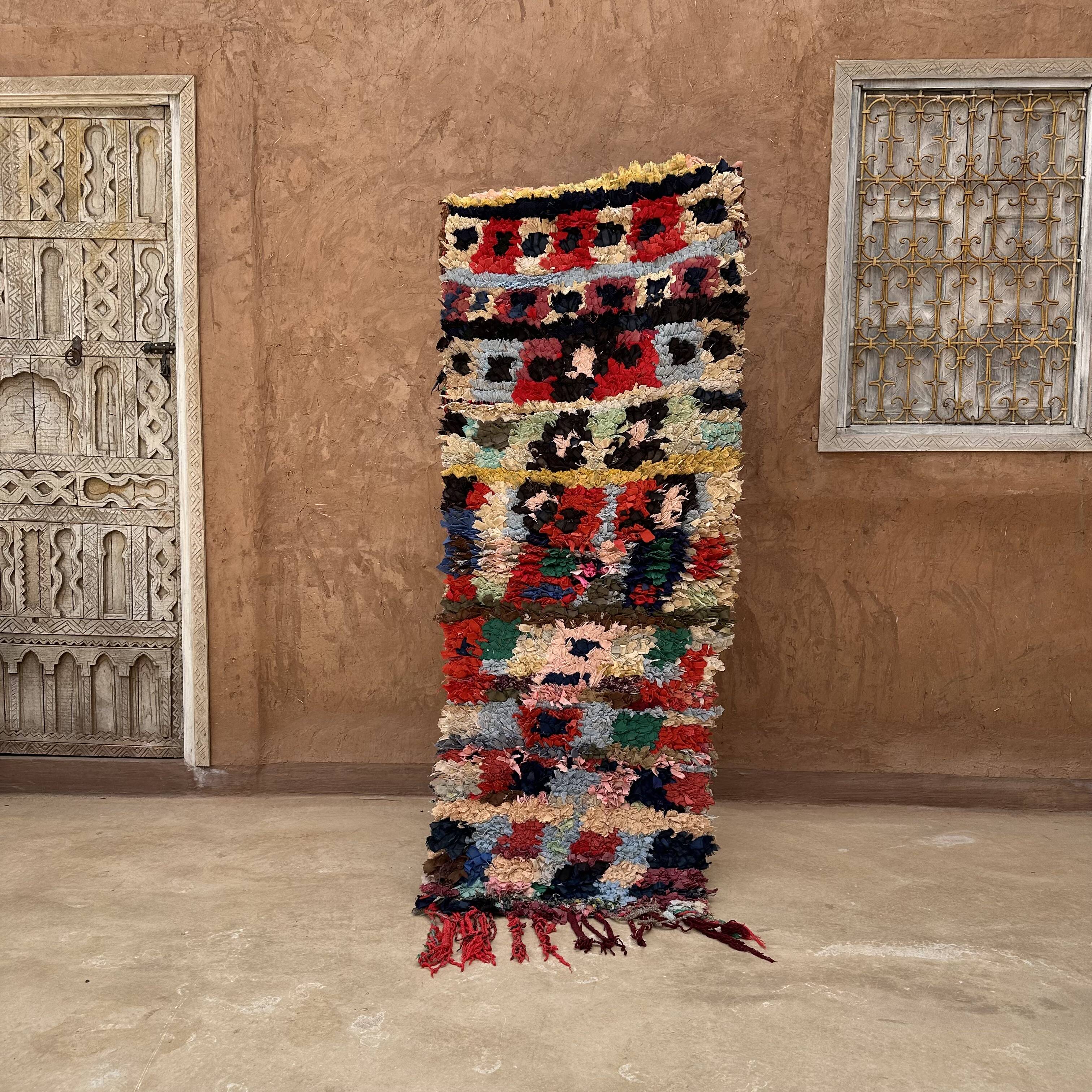 Boucherouite Berber rug - 69 x 176 cm