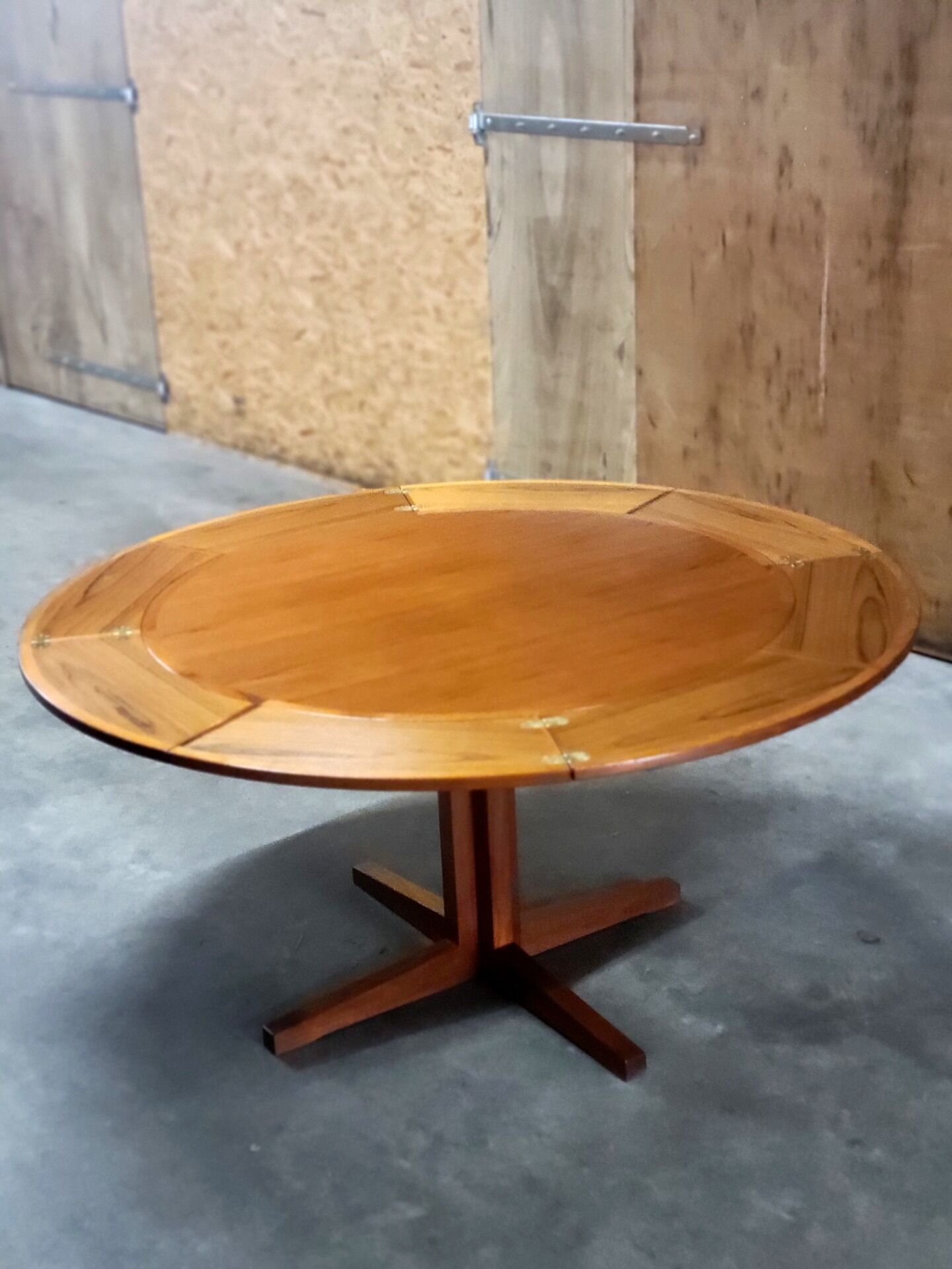 Dyrlund Flip Flap Lotus dining table in teak Denmark 1960