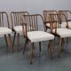 1960s Antonin Suman Set of Six Beech Dining Chairs, Restored