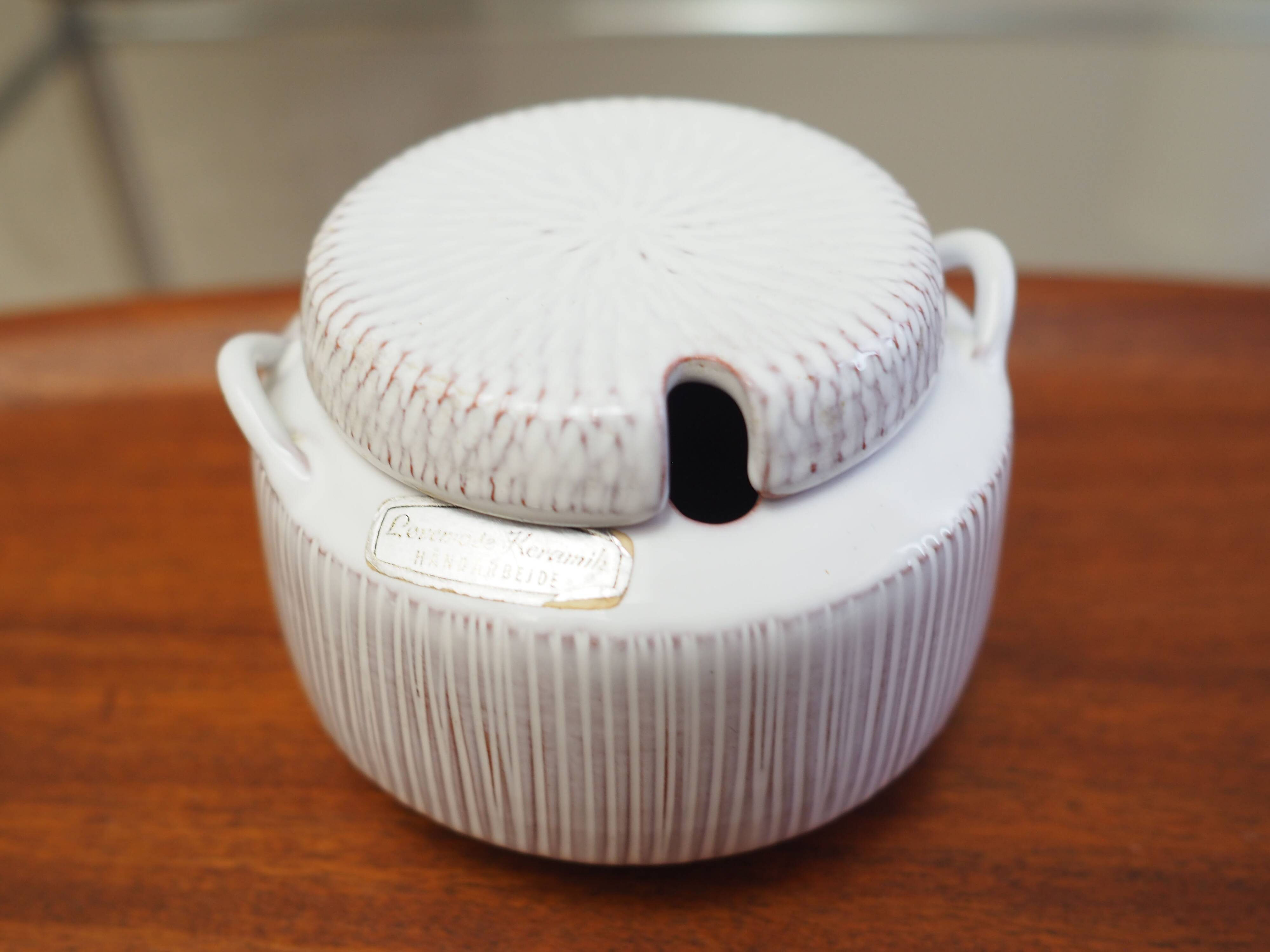 Ceramic sugar bowl, 1970s, Danish design, manufacture: Løvemose Keramik