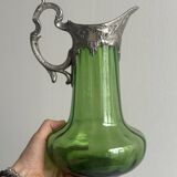 Translucent green glass pitcher